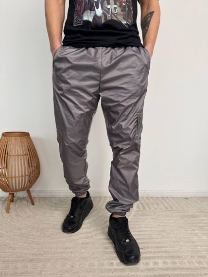 Чоловічі Спортивні штани з плащівки графіт | Зображення 3