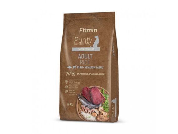 Fitmin dog Purity Rice Adult Fish & Venison (для дорослих собак середніх та великих порід з рисом, риба та дичина), 2 кг | Зображення 1