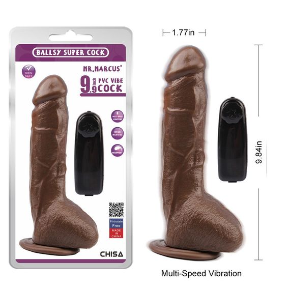 Вібратор реалістичний Chisa Ballsy Super Cock Mr. Marcus з пультом керування, коричневий sexstyle | Зображення 7