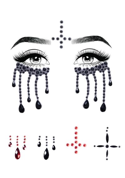 Маска зі страз Possessed face jewels sticker Leg Avenue | Зображення 2