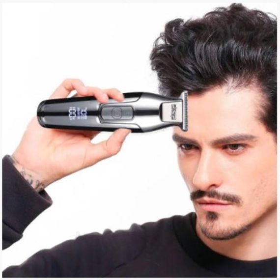 Машинка для стрижки акумуляторна з LCD-дисплеєм Hair Clipper Set DSP 90286 Чорна