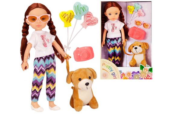 Лялька LS1303 "Pretty Girl" з домашнім улюбленцем в коробці р.34x23x10,2см YG Toys