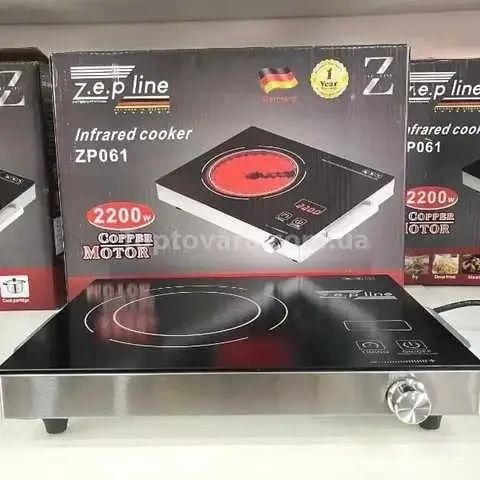 Настільна плита електрична сенсорна інфрачервона одноконфоркова Zepline ZP-061 2200 Вт | Зображення 3