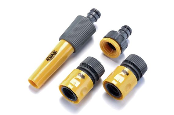 Набор: насадка-распылитель, коннекторы 1/2: 1/2 аквастоп , 1/2, адаптер 1/2+3/4 СИЛА