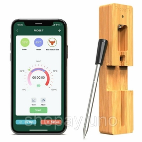 Цифровой Bluetooth термометр с управлением через телефон, для мяса, гриля и духовки