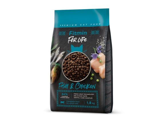 Fitmin cat For Life Adult Fish & Chicken (для дорослих котів з куркою та рибою), 1,8 кг | Зображення 1