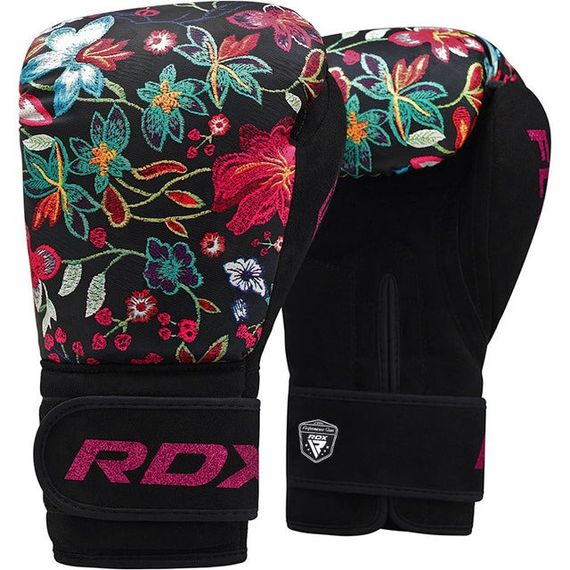Боксерські рукавиці RDX FL-3 FLORAL BLACK-10 унцій (капа в комплекті) | Зображення 1