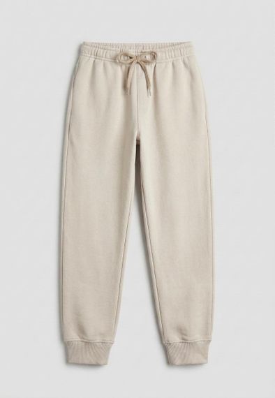 Дитячі теплі спортивні штани для дівчинки Green Cotton 128 см Кремові (251112122)