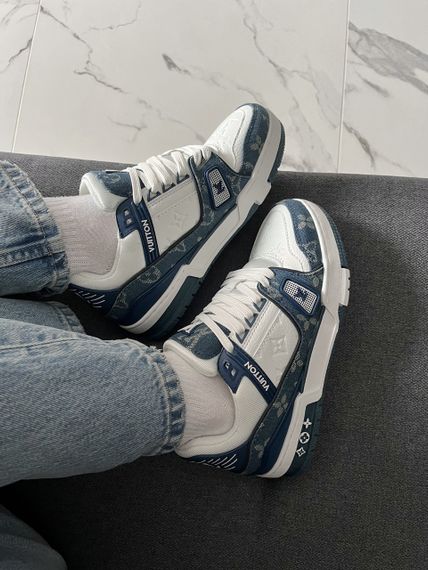 Кросівки Lou1is Vu1it1ton Trainer White Blue 10006 45 29 | Зображення 9