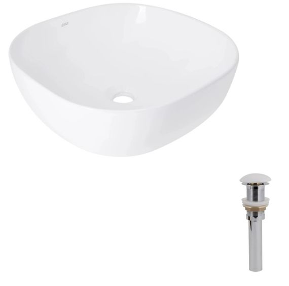 Раковина накладна Qtap Kolibri 425x425x140 White з донним клапаном QT1011K396WN48468 | Зображення 3