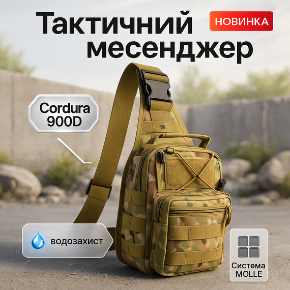 Армейская мужская сумка нагрудная, Тактическая сумка для активной жизни, Практичная сумка-мессенджер BV-61