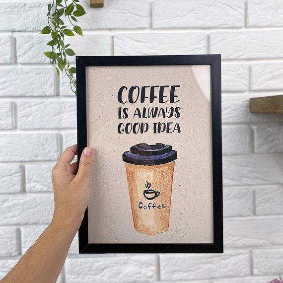 Постер в рамці Coffee is always a good idea 30x42 см, A3 (MT3_COF009_BL)