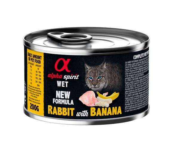 Корм Alpha Spirit Rabbit With Banana for Adult Cats вологий з кроликом для дорослих котів 200 гр