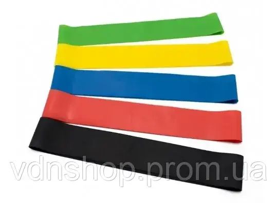 Резинки для фитнеса 30см, универсальный тренажер, 5 резинок, Резинки для йоги, Резинки для пилатеса | Зображення 3