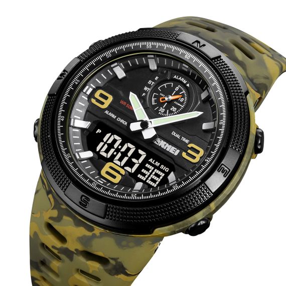 Чоловічий годинник Skmei 1655CMGNBK Camo Green-Black | Зображення 1