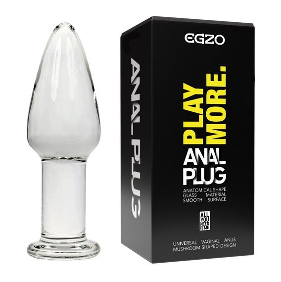 Анальный плаг из стекла EGZO EAP-F ( длина 9.9 см, диаметр 4 см ) sexstyle