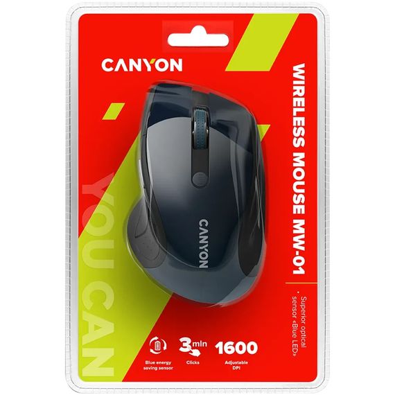 Мышь компьютерная безпроводная Canyon CNS-CMSW01BL Blue синяя | Зображення 3