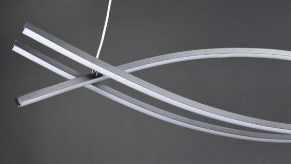 Люстра світлодіодна підвісна LED світильник для квартири на стелю лед 27490 Чорний 25-100х12х100 см. | Зображення 5