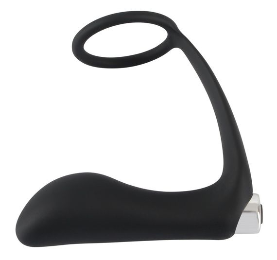 Вибростимулятор простаты с эрекционным кольцом Black Velvets Vibrating Ring & Plug, черный Sex Aura | Зображення 3