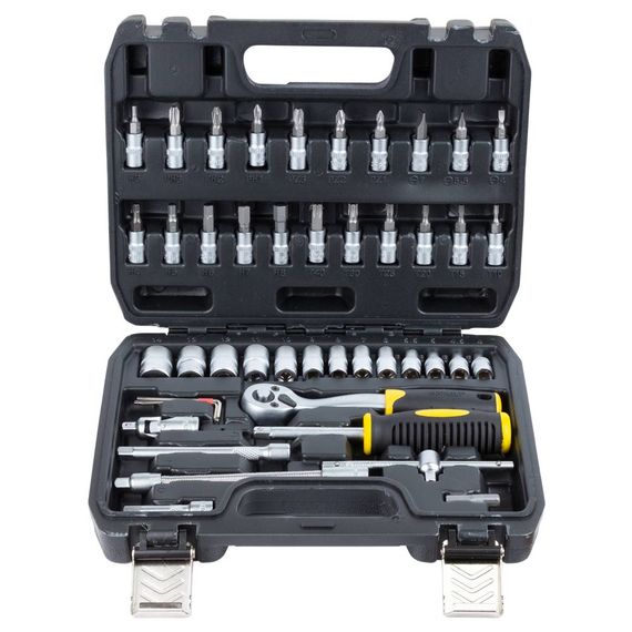 Набір насадок торцевих і біт Sigma 1/4" 46 шт CrV mid (6003511) | Зображення 3