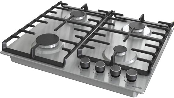 Варильна поверхня Gorenje G642ABX /газова/газконтроль/ електрозапалювання/чавунна решітка/нержавіюча сталь (G642ABX) | Зображення 3