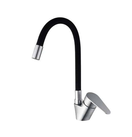 Змішувач для кухні Mixxus NEO-011 REFL.Black із силіконовим виливом (MI6558)