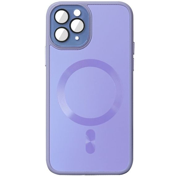 Чохол TPU+Glass Sapphire Midnight with MagSafe для Apple iPhone 11 Pro (5.8") Бузковий / Dasheen, Загартоване скло