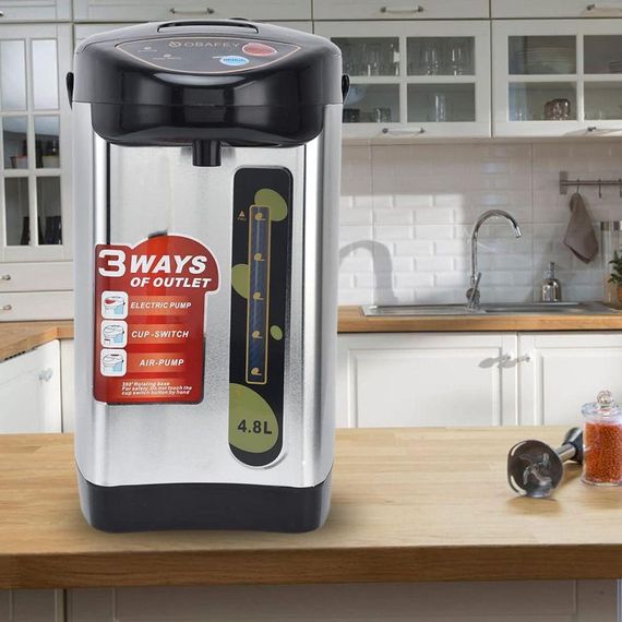 Электрический термопот с ручной помпой на 4,8 л, 750 Вт, Thermo Pot 7904, Серый / Термос-термопот с подогревом | Зображення 1