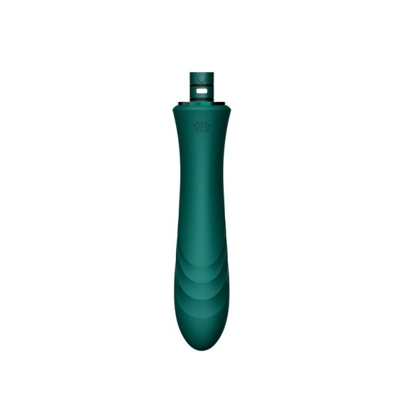 Компактная смарт секс-машина Zalo – Sesh Turquoise Green, 2 насадки, пульт ДУ, кристалл Swarovski | Зображення 8