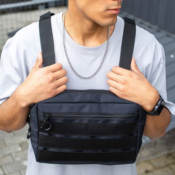 Тактична нагрудна сумка з Cordura 1000D, розгрузка чоловіча чорна | Зображення 9