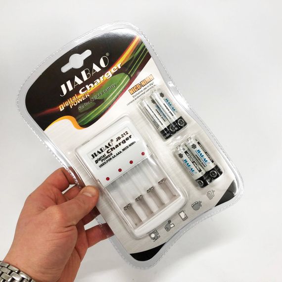Зарядний пристрій для акумуляторів АА та ААА, Jiabao JB-212 + 4 акумулятори ААА GJ-62 | Зображення 4