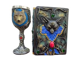 Подарунковий набір Келих 3D Вовки та Блокнот 3D «Лісовий Гримуар Лиси»