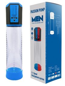 Автоматическая вакуумная помпа с зарядкой от USB CANWIN Passion Pump Men BLUE - P638AU Sex Aura