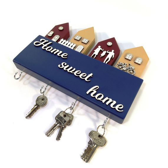 Ключница Home sweet home деревянная Мастерская мистера Томаса 28см х 30 см х 3 см сосна | Зображення 6