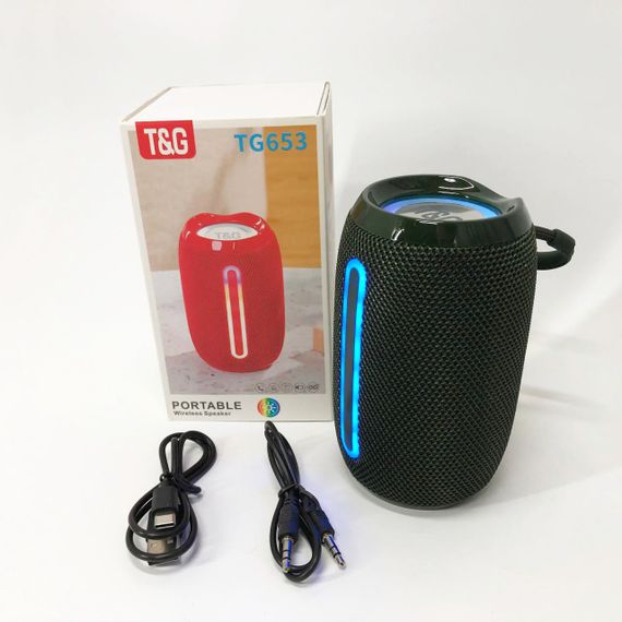 Портативна Bluetooth-колонка TG653 USB з ремінцем. RK-191 Колір: зелений | Зображення 3