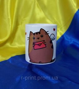 Чашка керамічна з принтом Котик 600 мл (2427-135)
