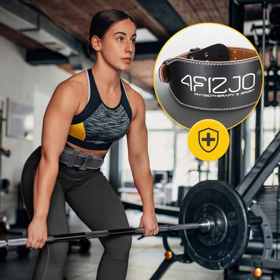 Пояс для важкої атлетики 4FIZJO шкіряний Size M Black (P-5905973404303) | Зображення 9