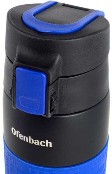 Термос-пляшка Ofenbach Elegance 480мл із силіконовою блакитною вставкою | Зображення 1