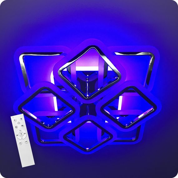 Люстра світлодіодна 517 Light 3color з пультом 144Вт Хром (01780) | Зображення 6