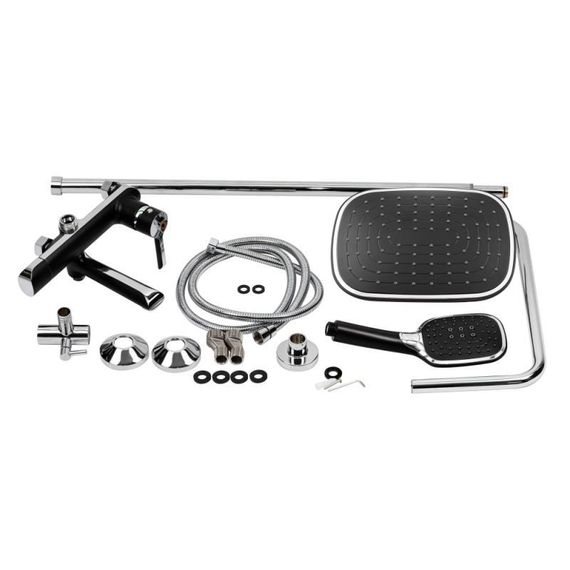 Душова система універсальна Qtap Grand на три споживача (з виливом) QTGRABCR1004 Chrome/Black | Зображення 9