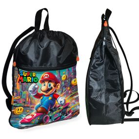 Рюкзак-мешок для обуви,спортивной формы Супер Марио "Super Mario" детская сумка для сменки (01308)