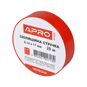 Ізоляційна стрічка червона 0.14х17мм 20 м (пачка, красно 10 шт.) APRO ET-20R1