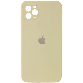Чехол Silicone Case Square Full Camera Protective (AA) для Apple iPhone 11 Pro Max (6.5") Жовтий/Mellow Yellow