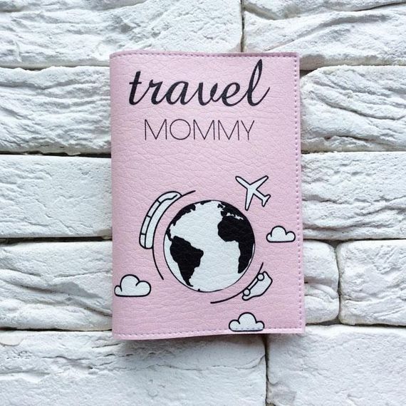 Обложка для паспорта Travel mommy 3 (розовый) | Зображення 1
