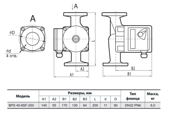 Циркуляционный насос NPO BPS 40-8SF-200 | Зображення 1