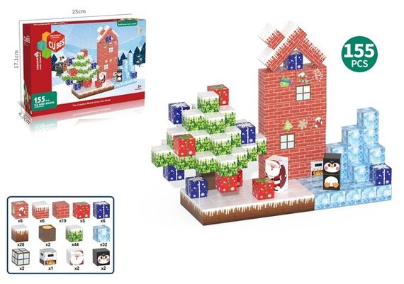 Конструктор My World Магнітні блоки 2.0 см Різдво, 155 елементів