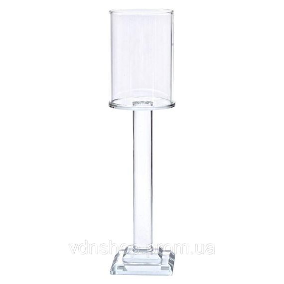 Підсвічник скляний на ніжці 6.5×26 см підсвічник келих декоративний прозорий HP-4-42L | Зображення 2