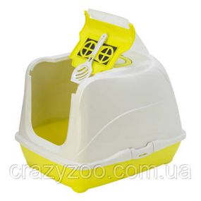 Закрытый туалет для котов Moderna Flip Cat с откидной крышкой желтый 50х39х37 см C230329