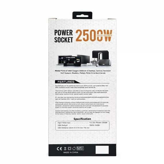 Сетевой удлинитель-фильтр PNS-03/D6 белый 3 м с LED-индикатором, 4 USB и PD Type-C | Зображення 4