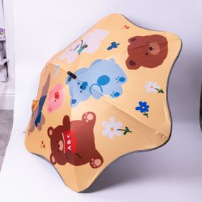 Парасолька дитяча механічна елегантна з принтом міцна надійна з поліестеру діаметр 90 см Жовтий HP-23-13Y